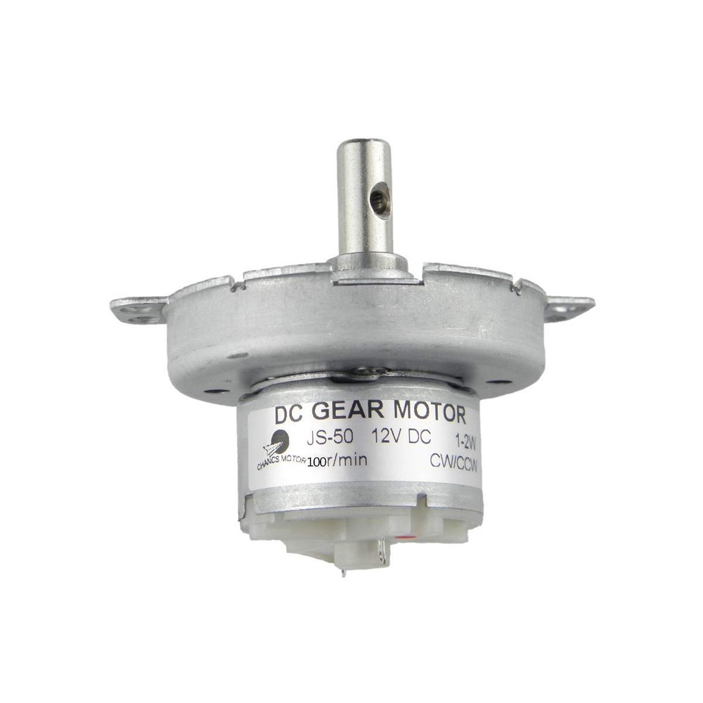 CHANCS JS-50 DC Gear Motor 12V DC 100RPM Speed Reduction Horizontal Hole Shaft POM Plastic Gear Gearbox