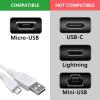 SapplySource 5ft White Micro USB PC Data/Sync Charging Cable Charger Cord Lead for Ematic EGQ307BL EGQ307BU EGQ307GR EGQ307PN EGQ307YW 7 HD Quad-Core Android Tablet PC view 2