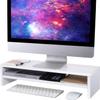 BEYGORM Monitor Stand Riser White, 21.6 inch 2 Tiers Wood Desk Shelf Computer Screen Stand with Storage for Desktop Laptop/Screen/TV/PC/Printer, Desk Shelf Organizer 21.6" L x 7.8" W x 5.2" H view 1