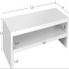 BEYGORM Monitor Stand Riser White, 21.6 inch 2 Tiers Wood Desk Shelf Computer Screen Stand with Storage for Desktop Laptop/Screen/TV/PC/Printer, Desk Shelf Organizer 21.6" L x 7.8" W x 5.2" H view 3