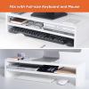 BEYGORM Monitor Stand Riser White, 21.6 inch 2 Tiers Wood Desk Shelf Computer Screen Stand with Storage for Desktop Laptop/Screen/TV/PC/Printer, Desk Shelf Organizer 21.6" L x 7.8" W x 5.2" H view 4