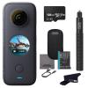 Insta360 ONE X2 360 Camera with Touchscreen - 5.7K30 360 Video, Front Steady Cam Mode, 18MP 360 Photo + InstaPano | Bundle Includes Invisible Selfie Stick (120cm) & 128GB Memory Card (3 Items) view 1