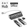Hama 00200119 External 4-Port USB 2.0 Hub, USB Powered, Black view 2