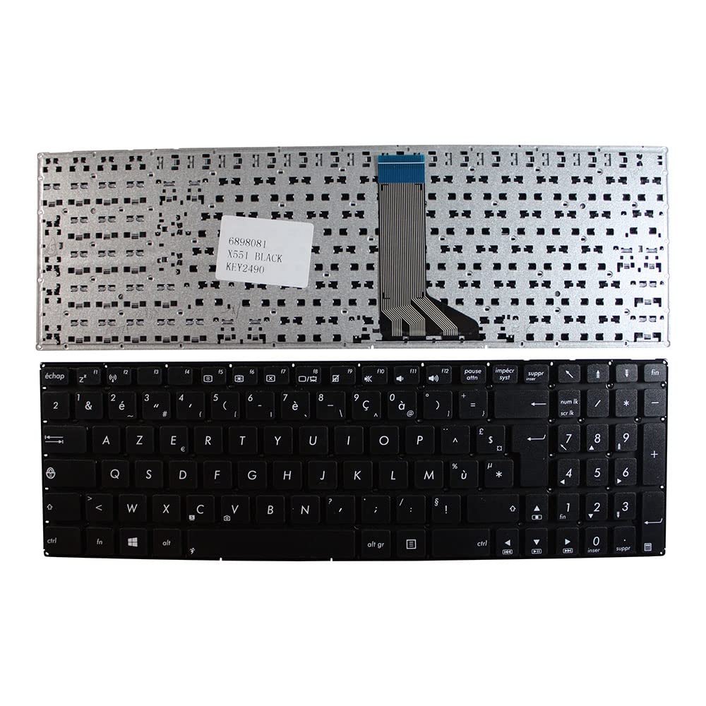 Power4Laptops French Layout Black Replacement Laptop Keyboard Compatible with Asus X551MA