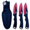 Target Master 6 Inch 3 Piece Red Kunai Style Blade Set with Spear Point Design 440 Stainless Steel Coated Blades for Display Collection and Gifting view 2
