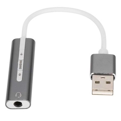 3.5mm Audio Port USB Sound Card, Computer Audio Card for All Computer Systems 7.1 Stereo,Audio Card Compatible with US and CN Types Headphones