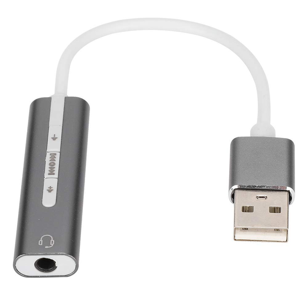 3.5mm Audio Port USB Sound Card, Computer Audio Card for All Computer Systems 7.1 Stereo,Audio Card Compatible with US and CN Types Headphones