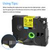 Cruxer Compatible for Brother TZES651 24mm 1" Extra-Strength Adhesive Label Tape Black on Yellow for PTD600 D600VP PTP700 P750W P900W P950NW PTP710BT PT-9600 PT-H500LI Label Makers, 5-Pack view 4