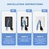 ANONION 10 Pack Single Brush Wall Plate with Low Voltage Mounting Bracket,Cable Pass Through Insert for Wires Wall Socket HDTV Speaker HDMI Network Phone Home Theater (White) 10 PACK 1 Gang view 3