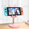 OATSBASF Cell Phone Stand, Adjustable Cute Bunny Phone Stand for Desk, Kawaii Phone Holder Stand, Compatible with All Mobile Phones, iPhone, Kindle, Switch (Pink) view 2