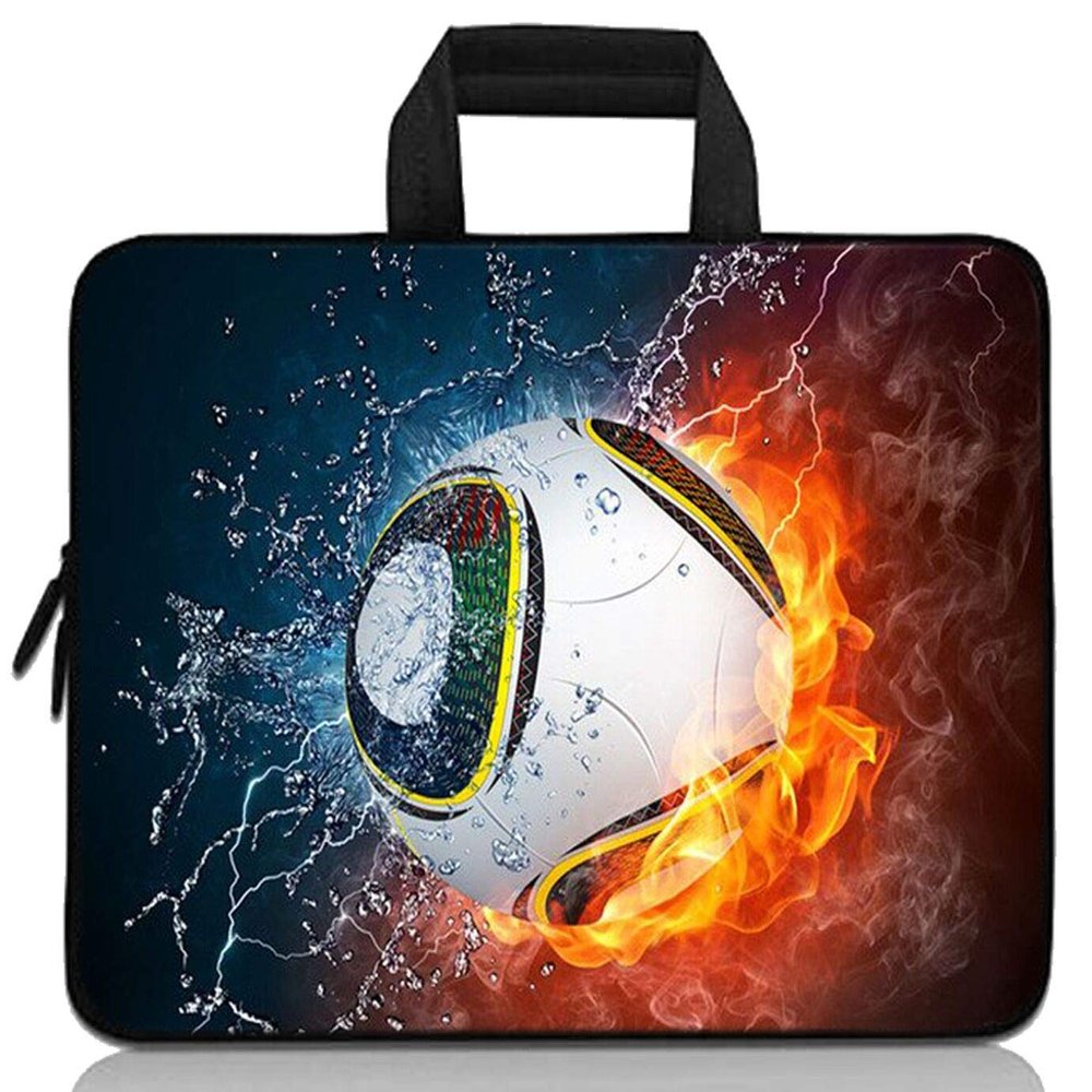 11" 11.6" 12" 12.1" 12.5" inch Laptop Carrying Bag Chromebook Case Notebook Ultrabook Bag Tablet Cover Neoprene Fit Samsung Google Acer HP DELL Lenovo Asus (11 11.6 12.1 12.2 inch, Soccer Fire)