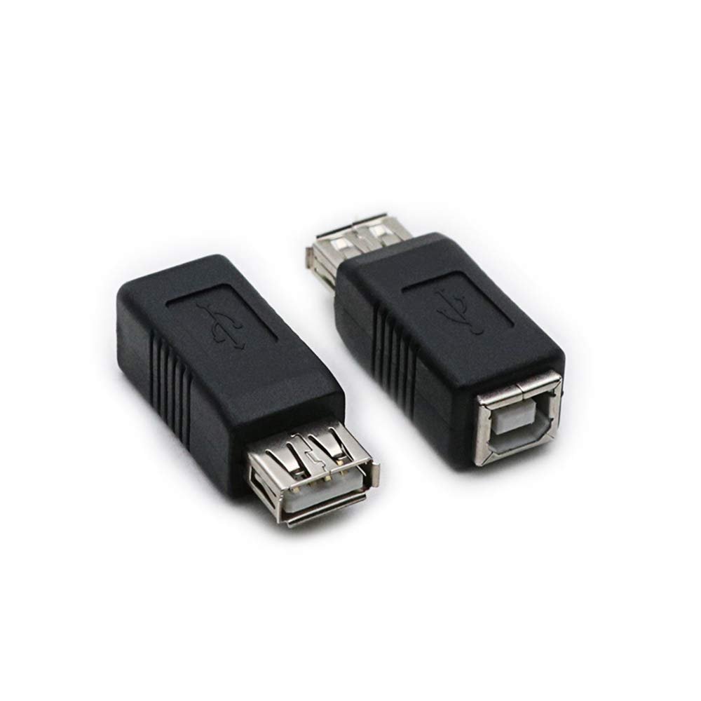 rgzhihuifz 2 Pack USB 2.0 AF/BF Plug Type A Female to Type B Female Adapter Connector Converter Compatible with Laptop Computer Hard Drive Printer Camera