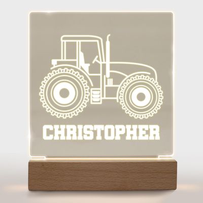 With Love From Julie Personalized Night Light for Kids Girls Boys Customized Gifts for Baby Boy Bedroom Decor Tractor