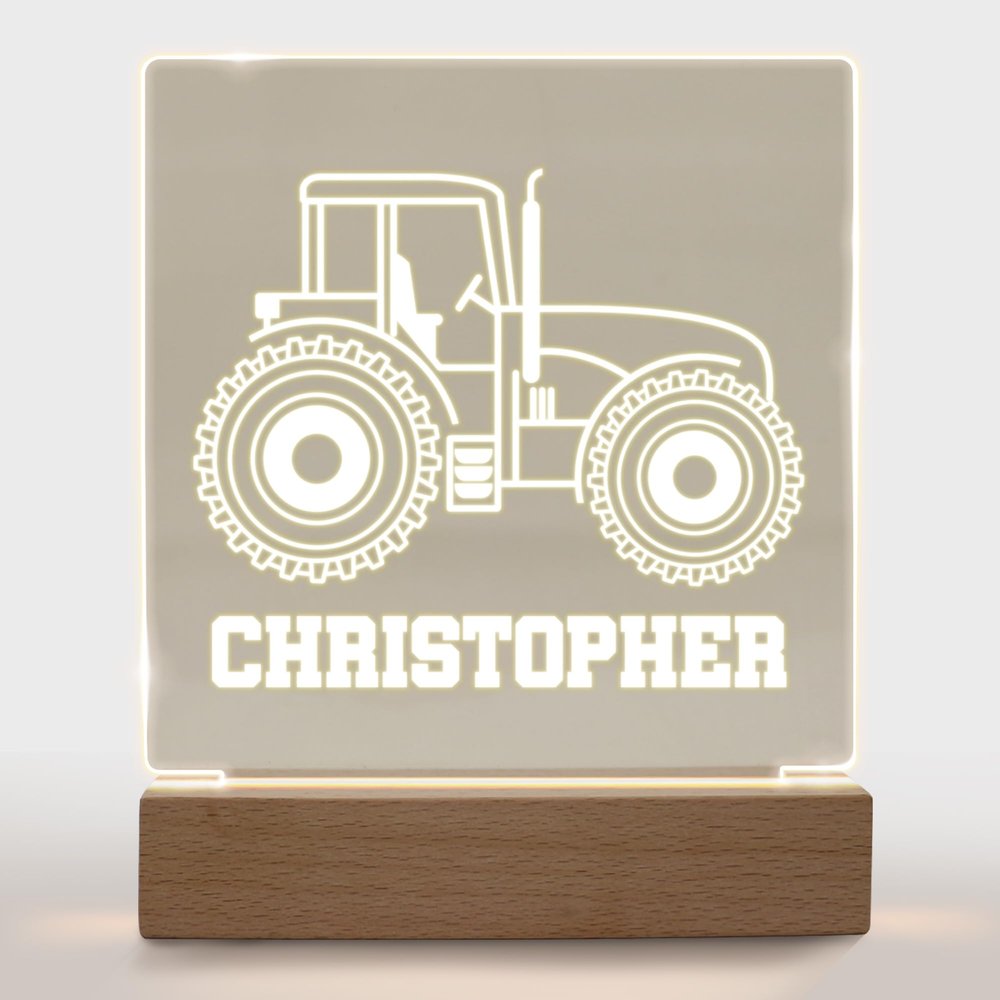 With Love From Julie Personalized Night Light for Kids Girls Boys Customized Gifts for Baby Boy Bedroom Decor Tractor