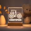 With Love From Julie Personalized Night Light for Kids Girls Boys Customized Gifts for Baby Boy Bedroom Decor Tractor view 4