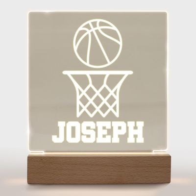 With Love From Julie Personalized Night Light for Kids Girls Boys Customized Gifts for Baby Boy Bedroom Decor Basketball
