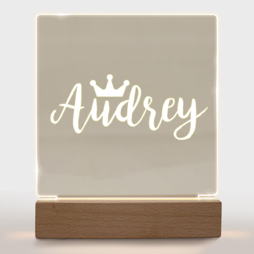 With Love From Julie Personalized Night Light for Kids Girls Boys Customized Gifts for Baby Girl Bedroom Decor Crown