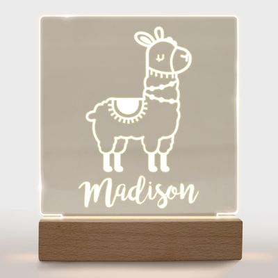 Personalized Night Light for Kids Girls Boys Customized Gifts for Baby Nursery Lamp Bedroom Decor Llama