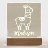 Personalized Night Light for Kids Girls Boys Customized Gifts for Baby Nursery Lamp Bedroom Decor Llama view 1
