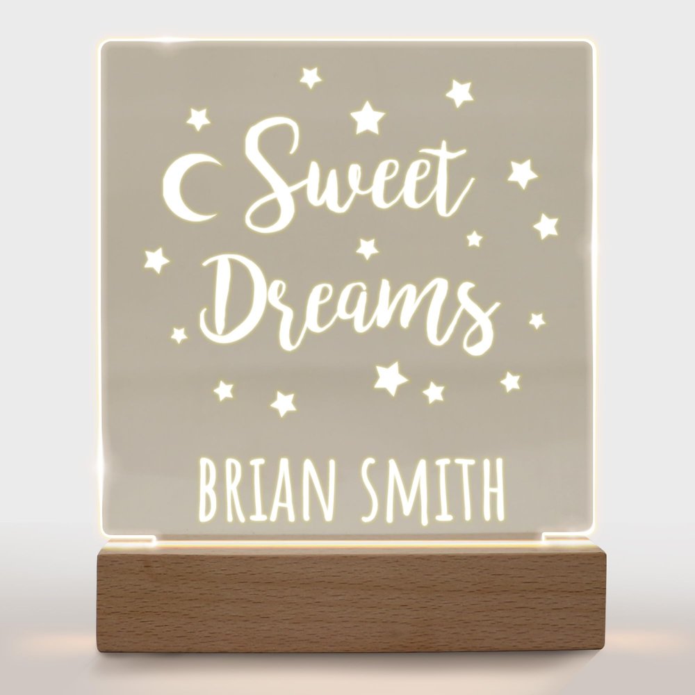 With Love From Julie Personalized Night Light for Kids Girls Boys Customized Gifts for Baby Boy Nursery Lamp Bedroom Decor Sweet Dreams