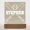 With Love From Julie Personalized Night Light for Kids Girls Boys Customized Gifts for Baby Boy Bedroom Decor Baseball view 1