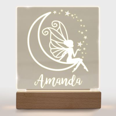 With Love From Julie Personalized Night Light for Kids Girls Boys Customized Gifts for Baby Custom Nursery Lamp Bedroom Decor Fairy
