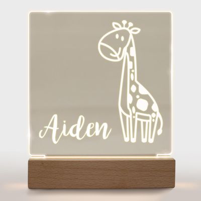 With Love From Julie Personalized Night Light for Kids Girls Boys Customized Gifts for Baby Custom Nursery Lamp Bedroom Dcor Giraffe