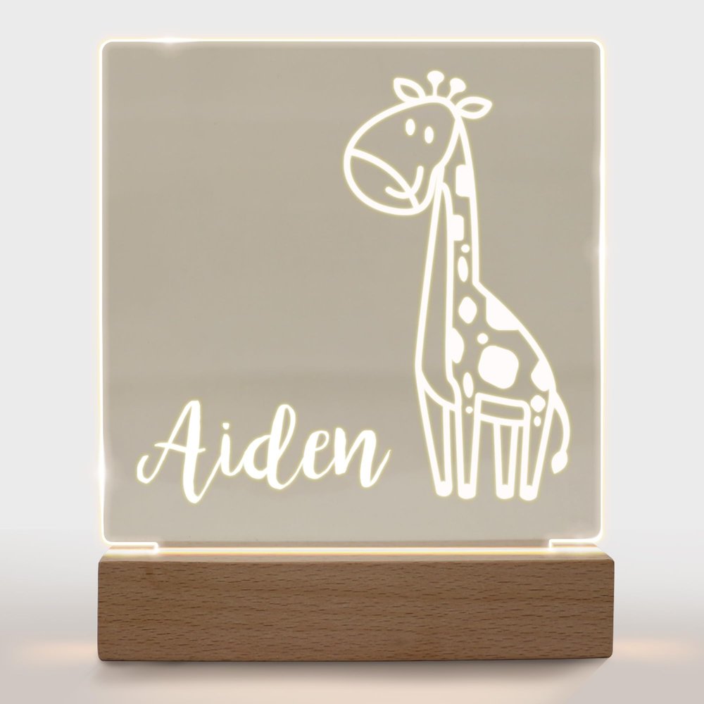 With Love From Julie Personalized Night Light for Kids Girls Boys Customized Gifts for Baby Custom Nursery Lamp Bedroom Dcor Giraffe