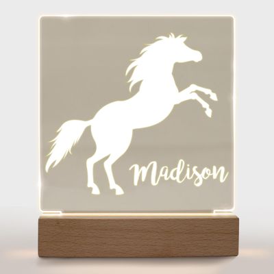With Love From Julie Personalized Night Light for Kids Girls Boys Customized Gifts for Baby Nursery Lamp Bedroom Decor Horse