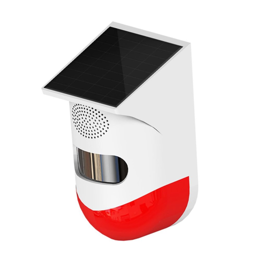 1pc Solar Outdoor Body Detector Security Alarm Sensor Light Sound Alert Automatic Charging Easy Installation for Home Security Outdoor Use