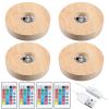 Honoson 3.94 Inch Wooden Light Stand Base Colorful LED Lights Display Base with Remote Control for Selenite Tower 3D Laser Crystal Glass Resin Art (4 Pieces) view 1