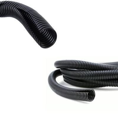Kable Kontrol Nylon Split Wire Loom Tubing 3/4 Inch 100 Ft Long  High Temperature Black Wire Conduit Cover for Cords - Corrugated Tubing and Protector for Automotive Wires