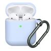 Airpods Case Cover, LELONG Soft Silicone Protective Case Cover with Keychain for Apple Airpods 2st 1st Charging Case Men Women [Front LED Visible] Light Purple view 1