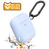 Airpods Case Cover, LELONG Soft Silicone Protective Case Cover with Keychain for Apple Airpods 2st 1st Charging Case Men Women [Front LED Visible] Light Purple view 2