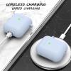 Airpods Case Cover, LELONG Soft Silicone Protective Case Cover with Keychain for Apple Airpods 2st 1st Charging Case Men Women [Front LED Visible] Light Purple view 4