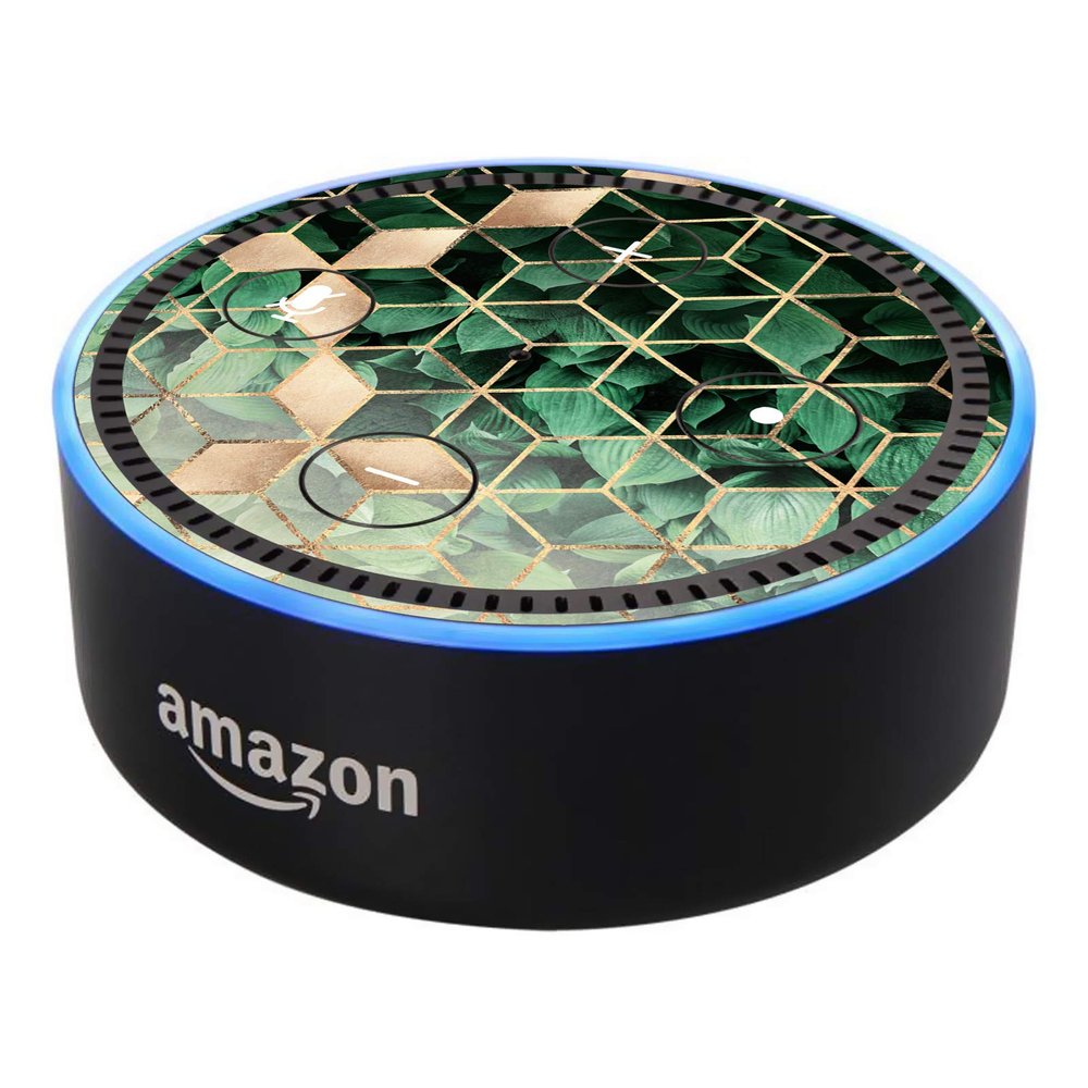 Head Case Designs Officially Licensed Elisabeth Fredriksson Leaves and Cubes Sparkles Vinyl Sticker Skin Decal Compatible with Amazon Echo Dot (2nd Gen) - Skin only Echo Dot (2nd Gen) is NOT Included