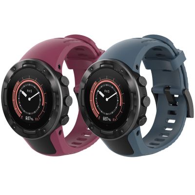 hengkang Compatible with SUUNTO 5 Watch Bands, Sport Stylish Replacement Watch Band Silicone Band Straps Wristbands Bracelet Fit for SUUNTO 5 Multisport GPS Watch (Red Navy)