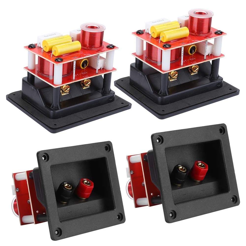 Dilwe Audio Crossover Filters, 2PCS HiFi 400W Adjustable Treble/Bass Frequency Divider Distributor, 2-Way Speaker Audio Crossover Filters, for 3 8inch Bookshelf