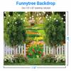 Funnytree 118" x 95" Spring Backdrop Flower Garden Landscape Scenery Grassland Park Background Easter Kids Children Baby Shower Birthday Party Decor Studio Photography Banner Prop Photobooth Gift view 3