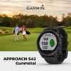 Garmin Approach S42 Premium GPS Golf Watch, Gunmetal with Black Silicone Band and Wearable4U Power Pack Bundle view 2