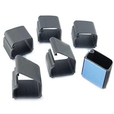 Kable Kontrol Plastic Cable Clips Adhesive Back 1 Length 1.25 Width 0.75 Height Black PVC Plastic 12 Pcs/Pack Wire Clips Self-Adhesive Cable Organizer Wire Management