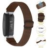 BabyValley Band Compatible with Fitbit Inspire 2 Nylon Wristband Stretchy Sport Scrunchie Fabric Bracelet Replacement Strap for Inspire 2 Tracker (Coffee) view 3