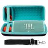 co2CREA Hard Carrying Case Replacement for JBL Charge 4 / Replacement for JBL Charge 5 Waterproof Portable Bluetooth Speaker (Black Case + Inside Teal) view 1