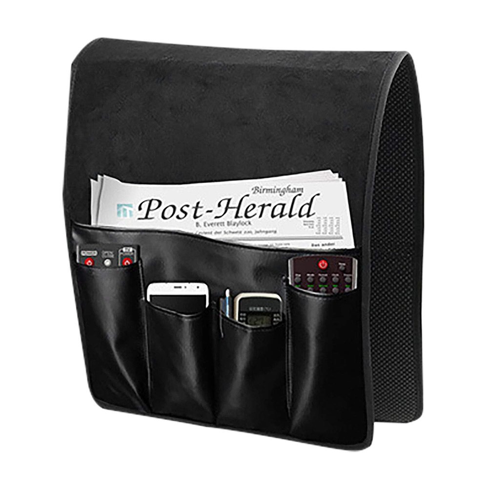 NICEYST Couch Sofa Armrest Organiser Arm Chair Caddy Bedside Storage Pocket with 6 Pockets TV Remote Holder Bed Storage Pocket Bag for Cellphone Tablet Notepad Book Magazines DVD Glasses