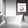 WOODBRIDGE 67"Freestanding White Acylic Soaking Bathtub with White Pillow,Drain and Overflow in Brushed Nickel,BTA1508 -B/N-Drain &O+ Pillow view 1