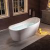 WOODBRIDGE 67"Freestanding White Acylic Soaking Bathtub with White Pillow,Drain and Overflow in Brushed Nickel,BTA1508 -B/N-Drain &O+ Pillow view 3