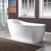 WOODBRIDGE 67"Freestanding White Acylic Soaking Bathtub with White Pillow,Drain and Overflow in Brushed Nickel,BTA1508 -B/N-Drain &O+ Pillow view 4