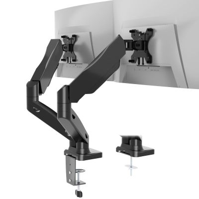 WALI Dual Monitor Stand for 17-32 inch Screens, Dual Monitor Arms for 2 Monitors Holds up to 19.8 lbs, Adjustable Gas Spring Dual Monitors Mount, VESA 75x75/100x100mm (GSMP002), Black