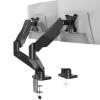 WALI Dual Monitor Stand for 17-32 inch Screens, Dual Monitor Arms for 2 Monitors Holds up to 19.8 lbs, Adjustable Gas Spring Dual Monitors Mount, VESA 75x75/100x100mm (GSMP002), Black view 1