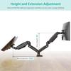 WALI Dual Monitor Stand for 17-32 inch Screens, Dual Monitor Arms for 2 Monitors Holds up to 19.8 lbs, Adjustable Gas Spring Dual Monitors Mount, VESA 75x75/100x100mm (GSMP002), Black view 3